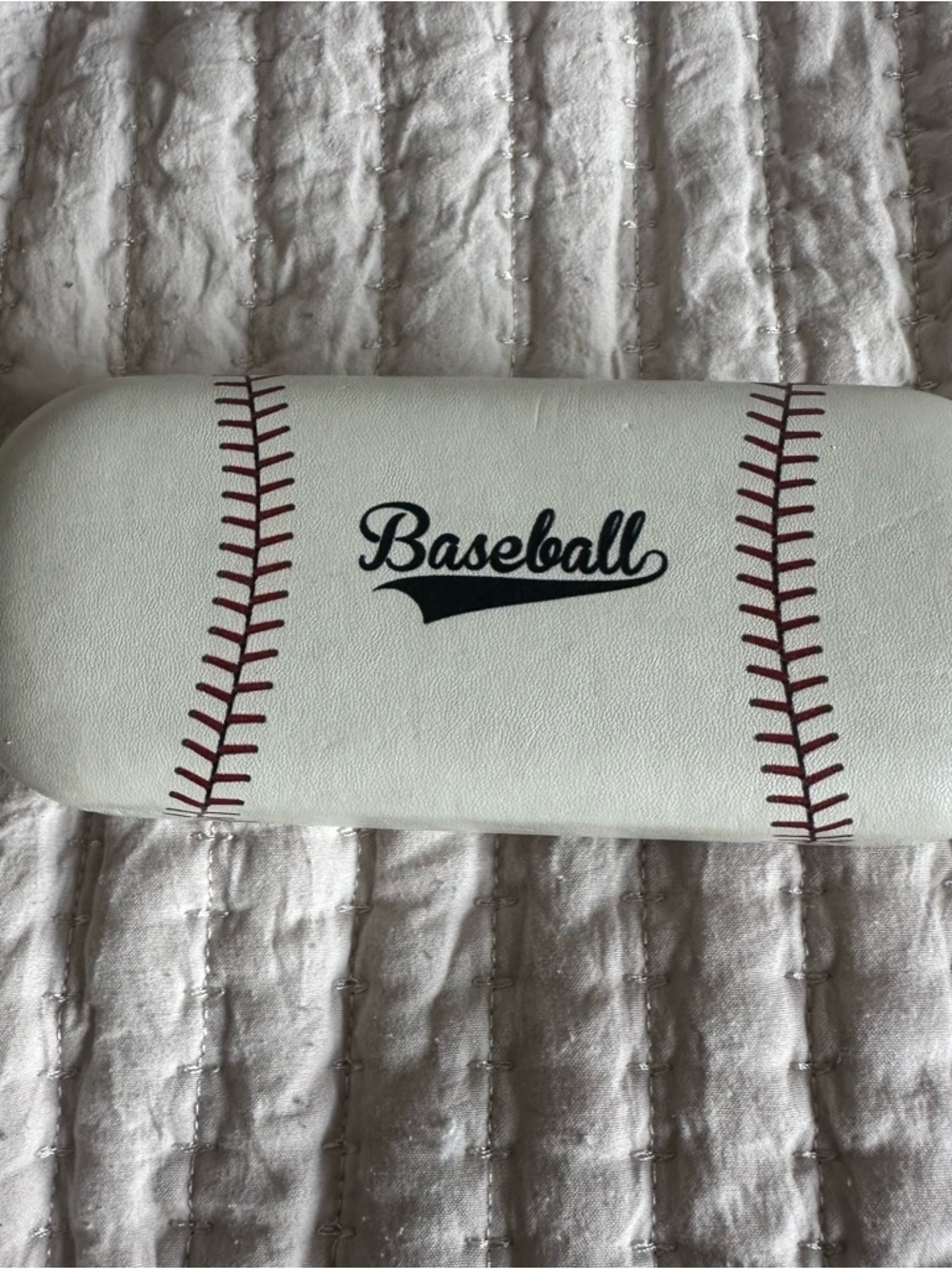 Baseball Eyeglass Case with Red Stitching